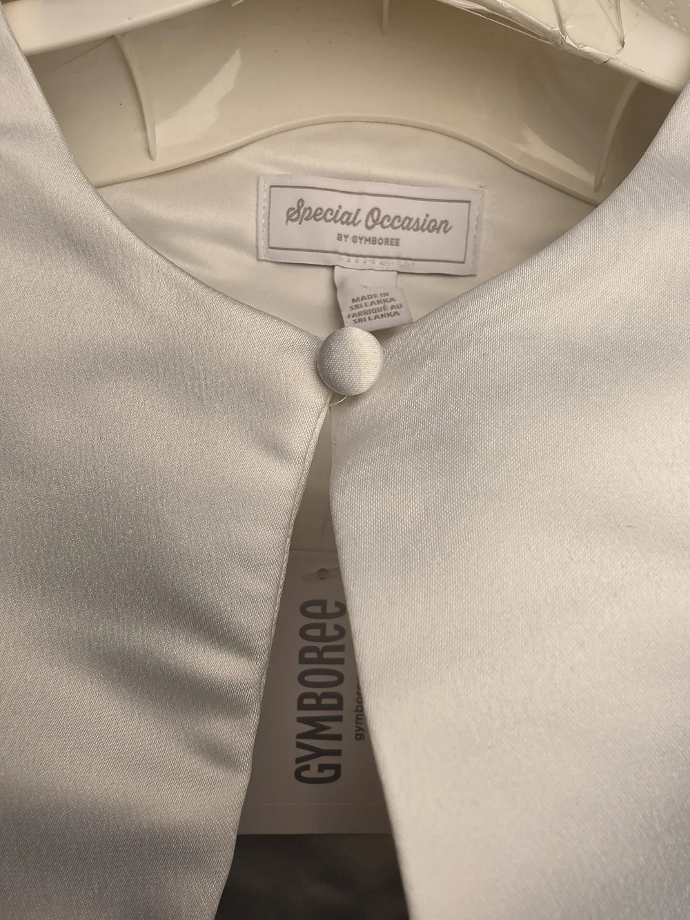 Special Occasion Girls White Satin Bolero Jacket